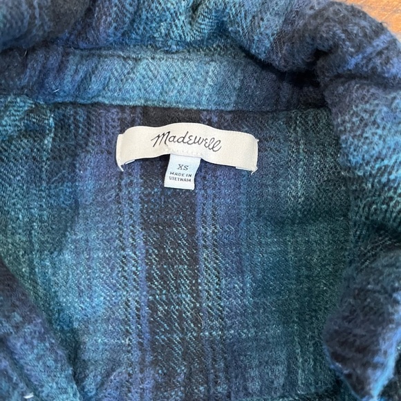 Madewell Blue and Black Plaid flannel - Picture 5 of 6